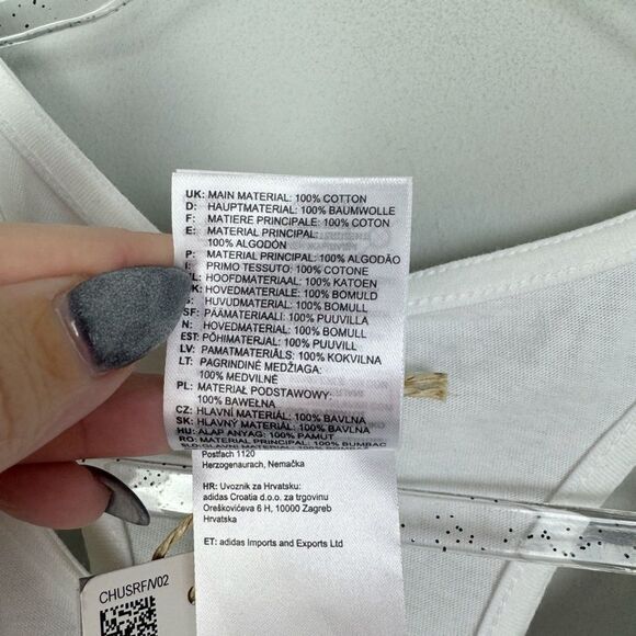 ADIDAS | NEW White & Black Racerback Graphic Tank Top Women’s Size Small - Picture 12 of 12